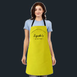 Homemade with Love Custom Kitchen Yellow Apron<br><div class="desc">Are you ready to bake up some delicious treats? This personalised apron is perfect for all the aspiring bakers out there. Featuring the phrase "Let's get baking, " it sets the tone for a fun and creative baking experience. The apron is seen here in a vibrant yellow colour, adding a...</div>