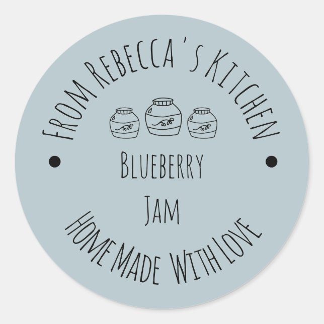 Homemade with Love Dusty Blue | Jam Canning Label (Front)