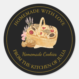 Homemade with love Fresh Cookies  Label   Black