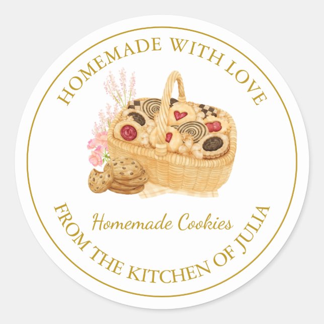 Homemade with love Fresh Cookies  Label | White (Front)