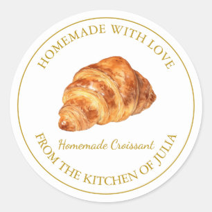 Homemade with love Fresh Croissant  Label   White