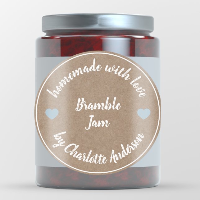 Homemade with Love | Heart Jam Canning Kraft Label (Creator Uploaded)