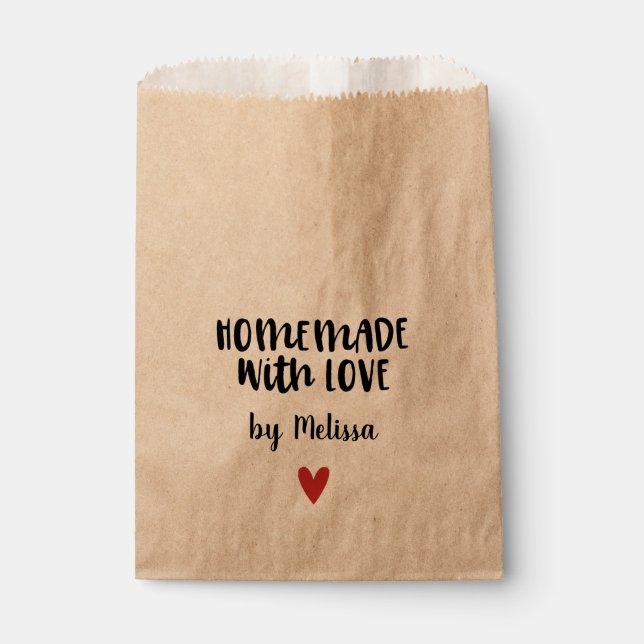 Homemade with love Kraft Favour Bag (Front)