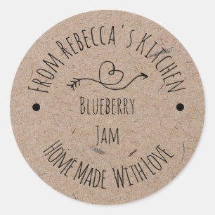 Homemade with Love Kraft Paper Jam Canning Label