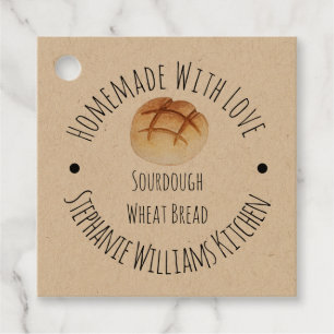 Homemade with Love Kraft Paper Loaf of Bread Favour Tags