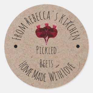 Homemade with Love Kraft Paper Pickled Beets Label