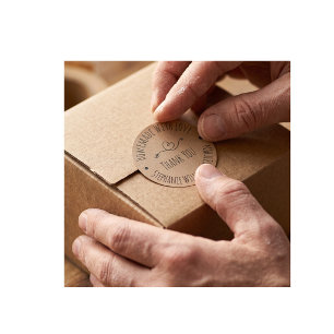 Homemade with Love Kraft Paper Thank You Classic Round Sticker