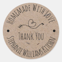 Homemade with Love | Kraft Paper Thank You