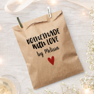 Homemade With Love Kraft Personalised Favour Bag