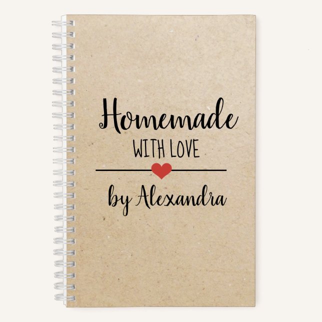 Homemade with love kraft recipe  notebook (Front)