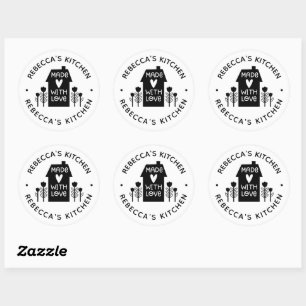 Homemade With Love Personalised Classic Round Stic Sticker