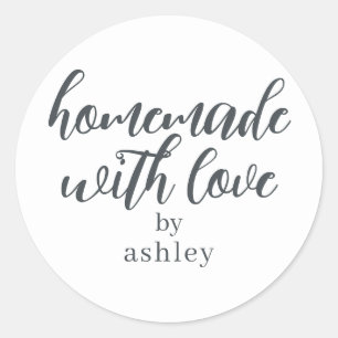 Homemade with Love Personalised Classic Round Sticker