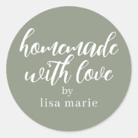Homemade with Love Personalized Sage Green Gift