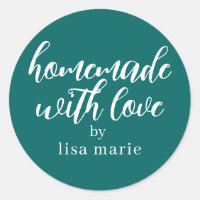 Homemade with Love Personalized Teal Green Gift