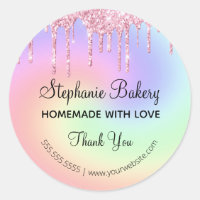 Homemade with Love| Pink Glitter Thank you