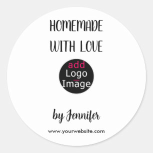 Homemade With Love Professional Customisable Logo Classic Round Sticker
