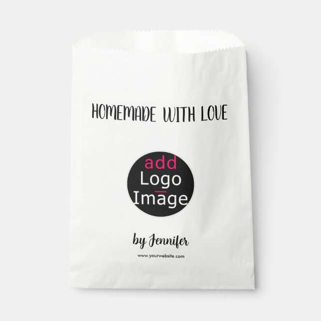 Homemade With Love Professional Customisable Logo Favour Bag (Front)