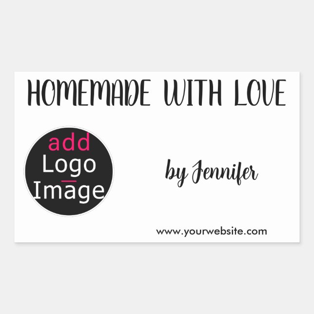 Homemade With Love Professional Customisable Logo Rectangular Sticker (Front)