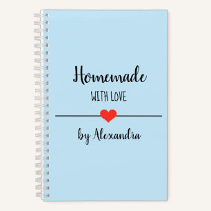 Homemade with love red recipe Notebook
