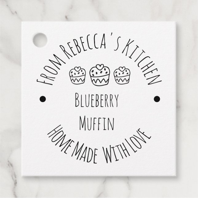 Homemade with Love Rustic Muffin Baked Goods Label (Front)