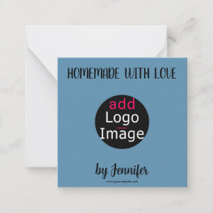 Homemade With Love Stylish Custom Dusty Blue Card