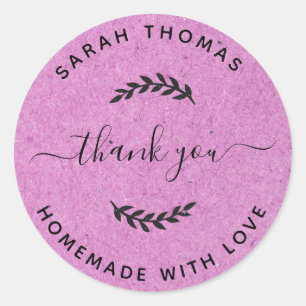 Homemade with Love Thank You Create Your Own Classic Round Sticker