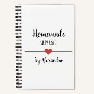 Homemade with love white recipe Notebook