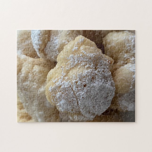 Homemade Zeppole Fried Doughnut Dough Sugar Desser Jigsaw Puzzle (Horizontal)