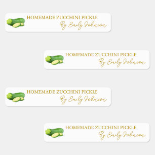 Homemade Zucchini Pickle Thin Label