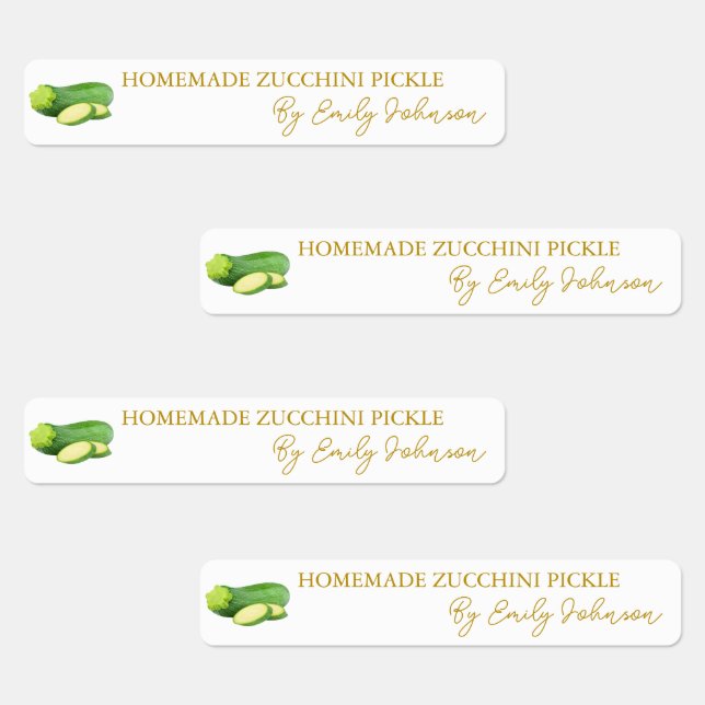 Homemade Zucchini Pickle Thin Label (Group)