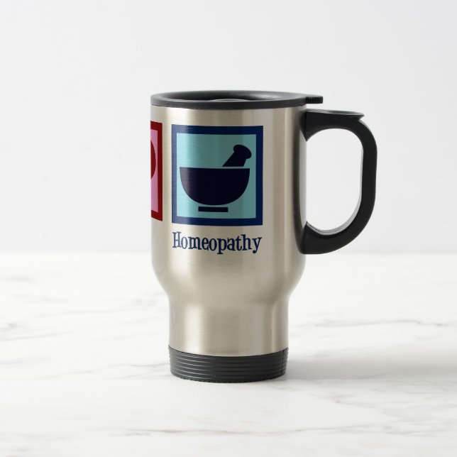 Homeopath Peace Love Homaeopathy Travel Mug (Right)