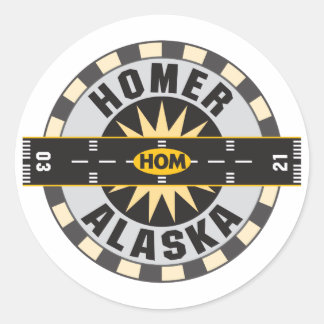 Homer, AK HOM Airport Classic Round Sticker