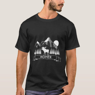 Homer Alaska Cool Homer Alaska Mountain Moose Gift T-Shirt