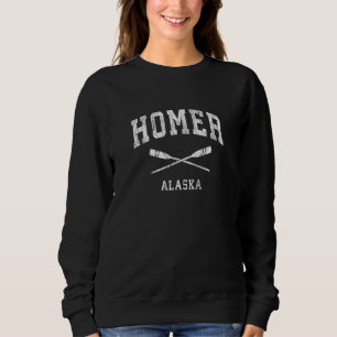 Homer Alaska Vintage Nautical Paddles Sports Oars Sweatshirt