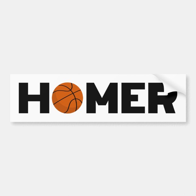 Homer Basketball Bumper Sticker (Front)
