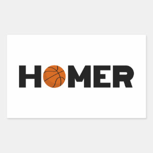 Homer Basketball Rectangular Sticker