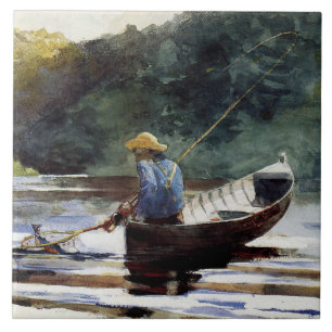 Homer - Boy Fishing, popular painting, Ceramic Tile