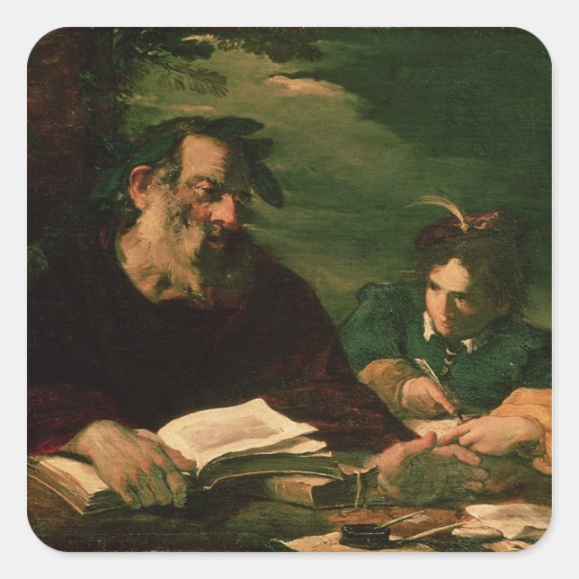 Homer Dictating his Poem Square Sticker (Front)