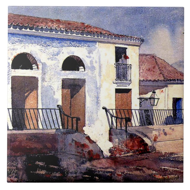 Homer - House, Santiago, Cuba Ceramic Tile (Front)