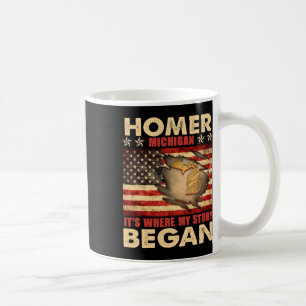 Homer Michigan Usa Flag 4th Of July Coffee Mug