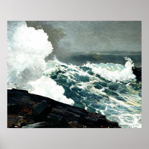 Homer - Noreaster, fine art painting,  Poster