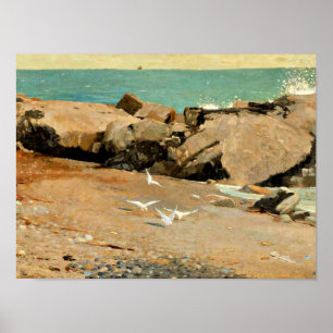 Homer - Rocky Coast and Gulls, fine art Poster