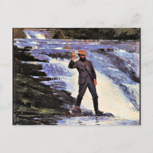 Homer - The Angler, fine art watercolor painting Postcard