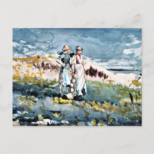 Homer - The Dunes, fine art painting Postcard (Front)