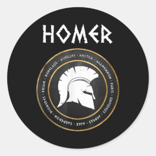 Homer The Iliad And Odyssey Heroes Of The Trojan W Classic Round Sticker