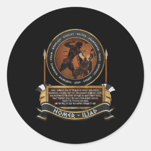 Homer The Iliad Rage Of Achilles Trojan War  Classic Round Sticker