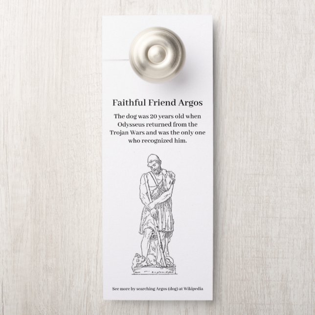 Homer's Greek Odyssey Argos the Dog Door Hanger (On Knob)