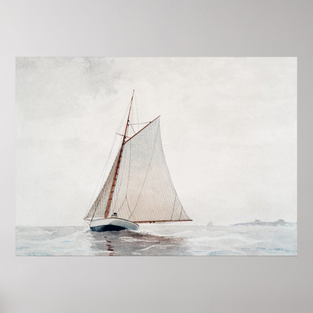 Homer's Sailing off Gloucester Poster (Front)