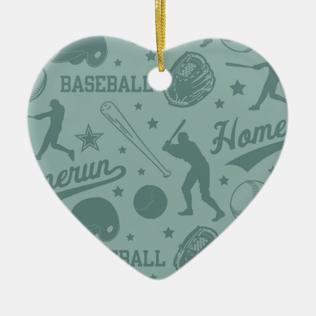 Homerun Baseball Ceramic Tree Decoration (Front)