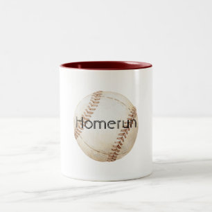 Homerun Baseball Two-Tone Coffee Mug